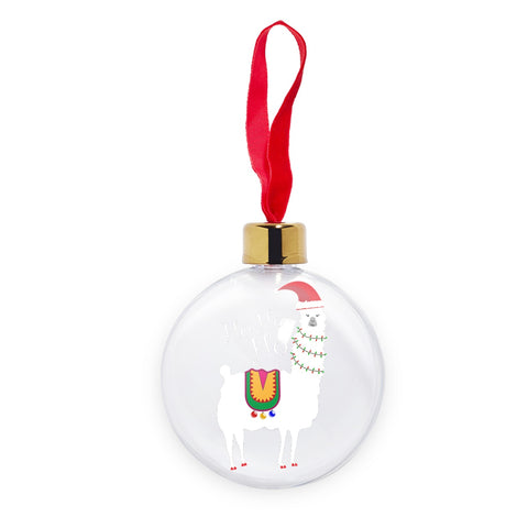 Christmas Llama Transparent Christmas bauble