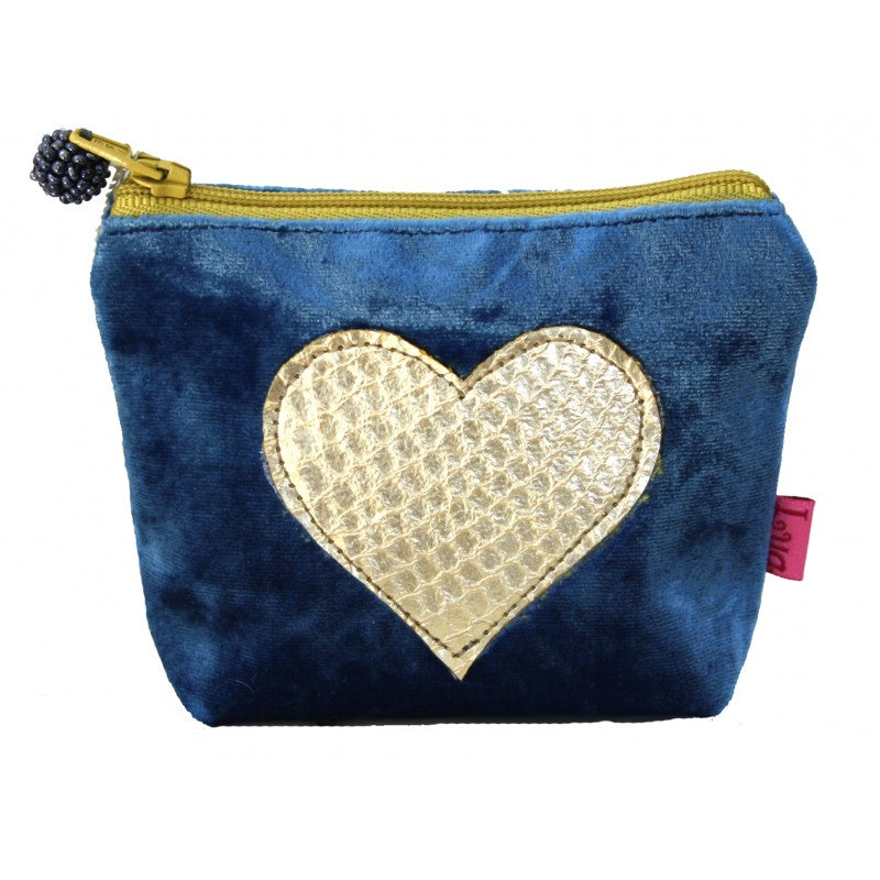 Coin Purse Velvet Snakeskin Heart