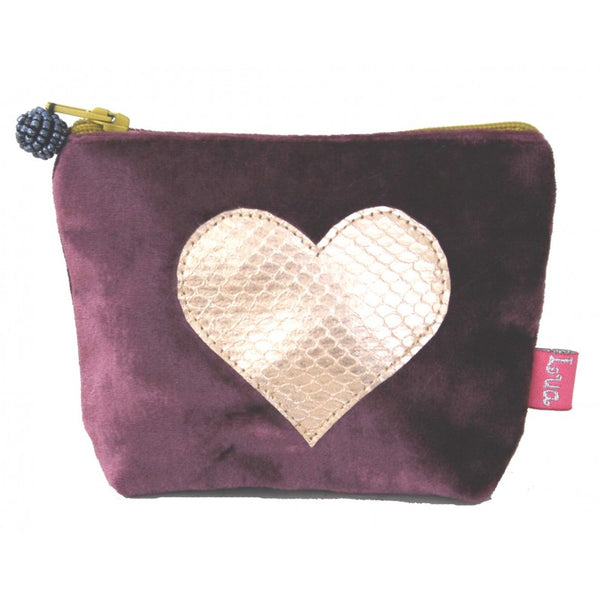Coin Purse Velvet Snakeskin - Heart