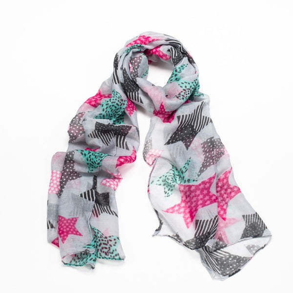 Patterned Star Scarf - Various Colours
