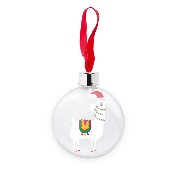 Christmas Llama Transparent Christmas bauble